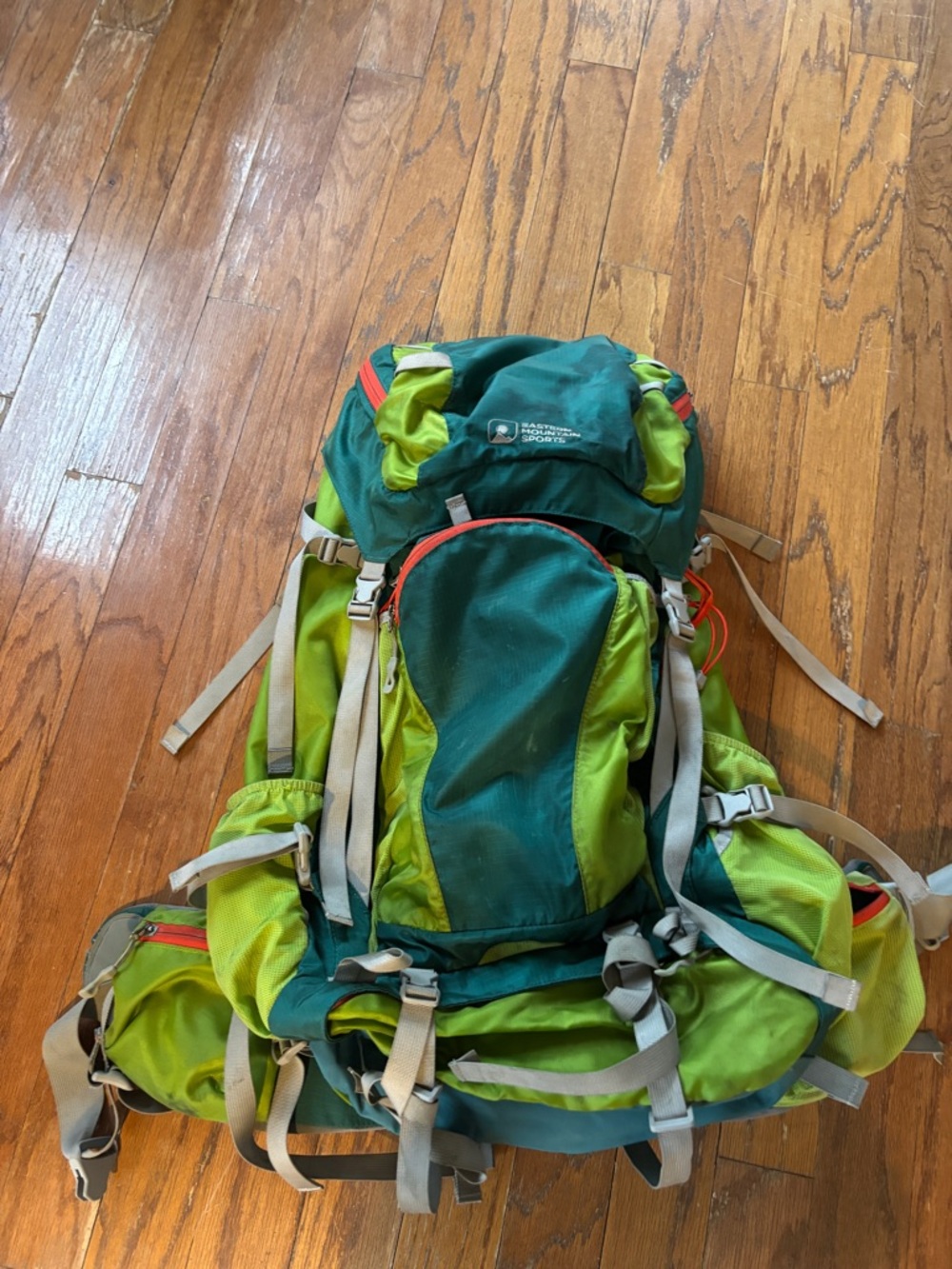 EMS Long Trail 60L Hiking Backpack with Lime Accents